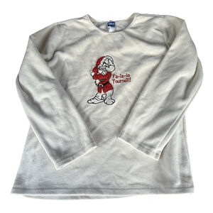 Disney Grumpy "Fa-la-la Yourself!" Santa Fleece Long Sleeve Shirt No Size